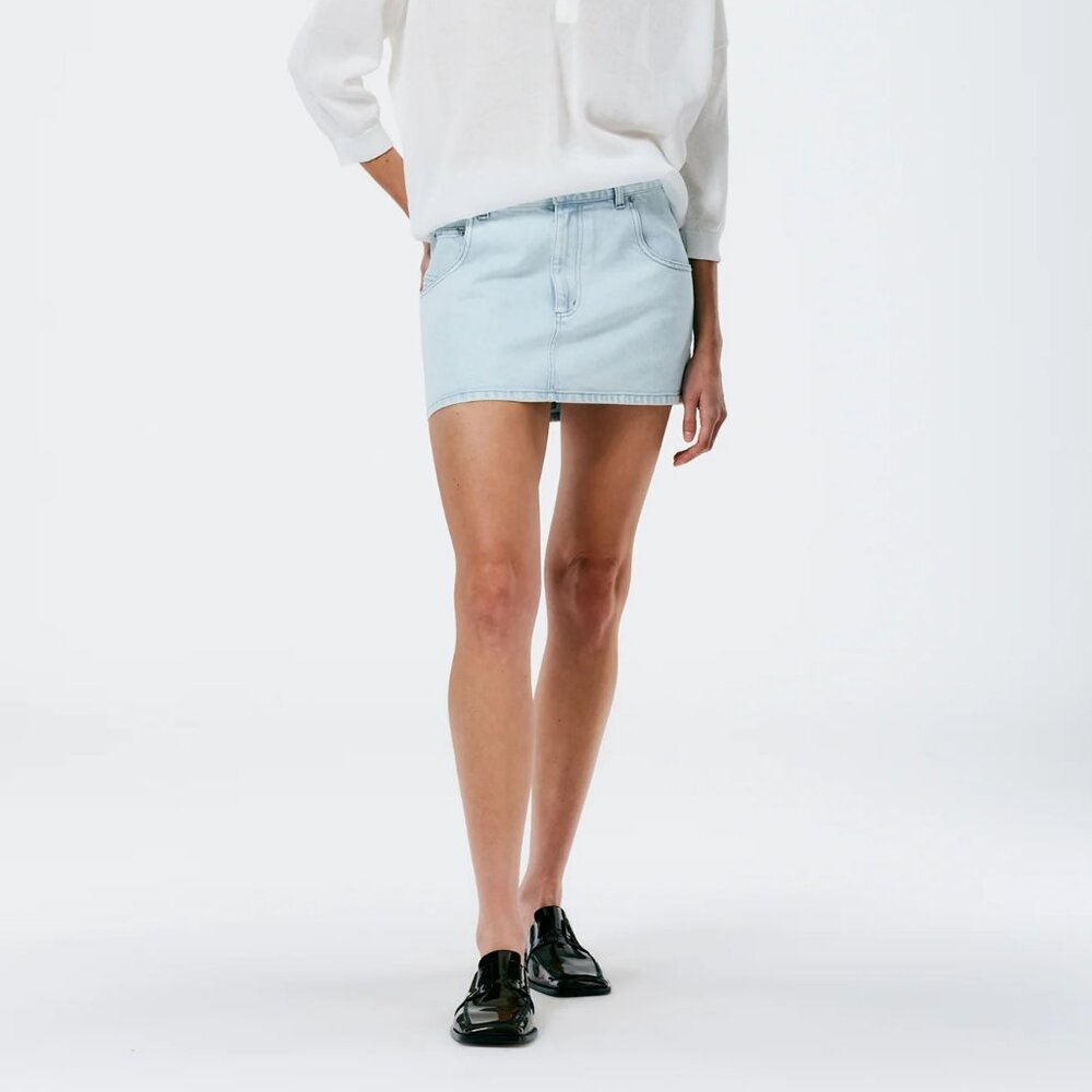 Tibi bleached denim mini skirt size 27, NWT